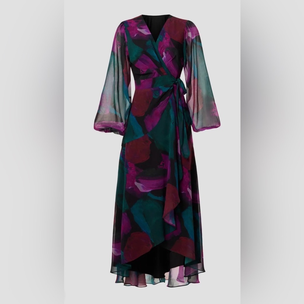 Hutch Bridge dress Teal & Magenta Floral Wrap - Picture 5 of 15